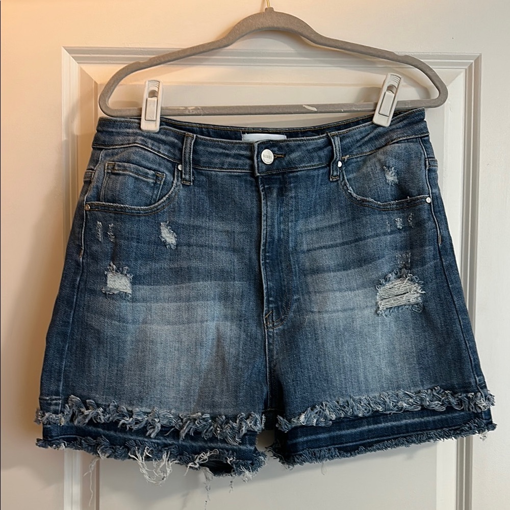 Distressed Denim Shorts